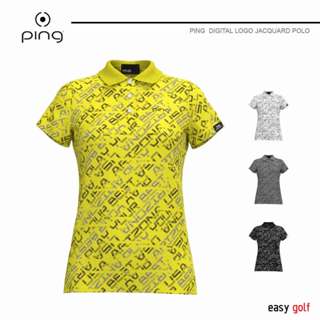 PING BIAS DIGITAL LOGO JACQUARD POLO SHIRT  PING WOMEN'S เสื…