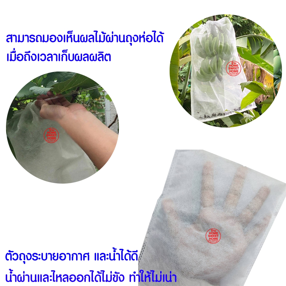 ถุงห่อ ถุงห่อผลไม้ (10ใบ) กันแมลง มะม่วง ฝรั่ง องุ่น ใช้ซ้ำได้ ห่อผลไม้กันแมลง มีเชือกหูรูด ถุงตาข่ายกันแมลง Clearance - รูปที่ 2