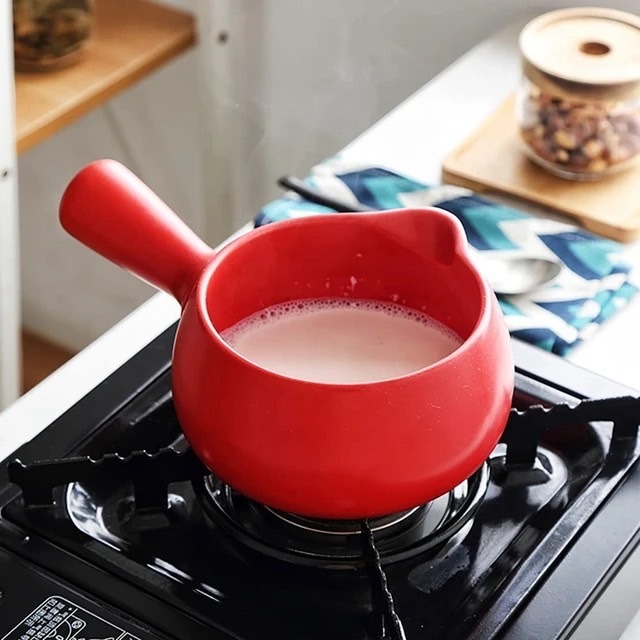 พร้อมส่ง หม้ออุ่นนม หม้อต้มซูป หม้อมีด้ามจับ เซรามิคซีเรียลถ้วยใส่อาหาร