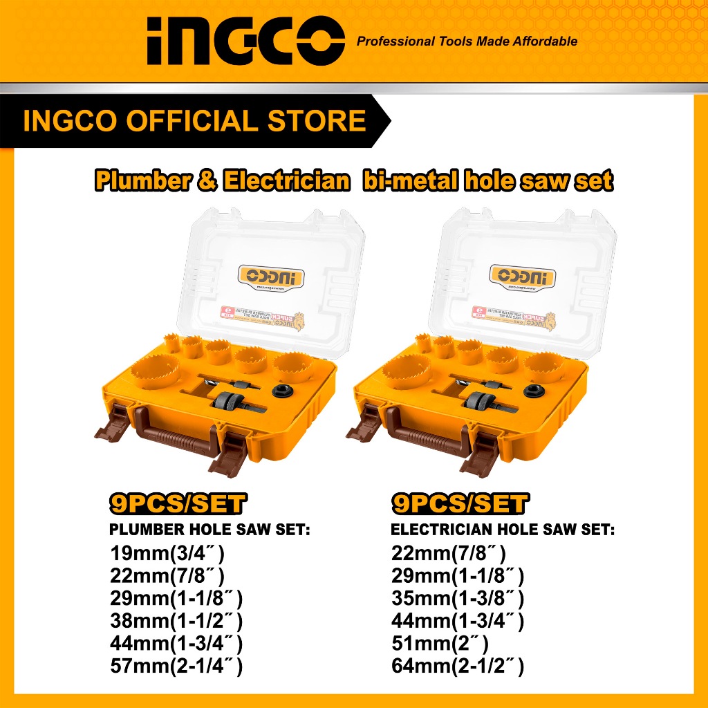 INGCO Combo Set ชุดโฮลซอว์ 18 ชิ้น AKH0021