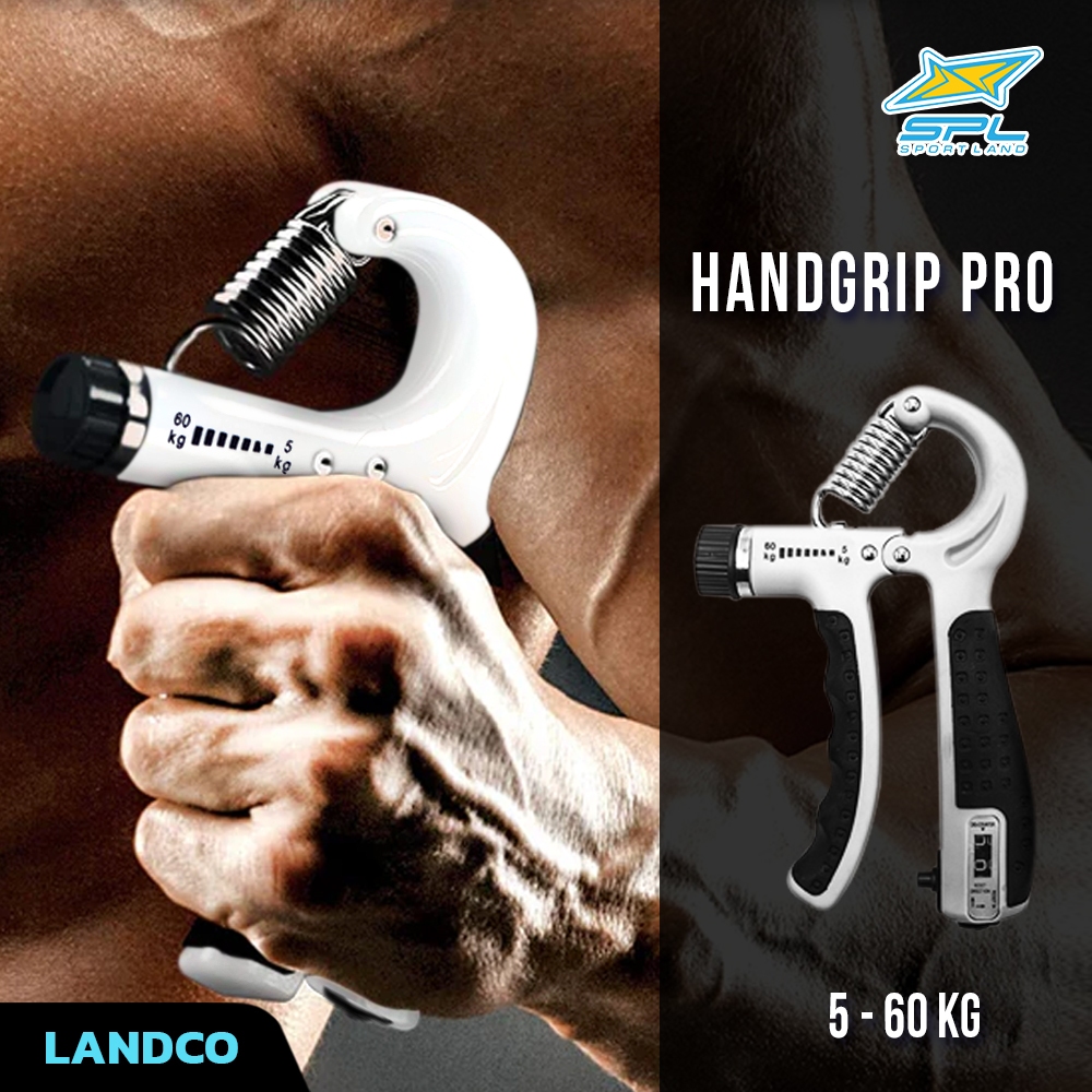 SPORTLAND บริหารมือ ที่บีบมือ แบบปรับแรงต้านได้ นับจำนวนครั้งได้ Adjustable Hand Grip5kg-60kg GY Countable(490)