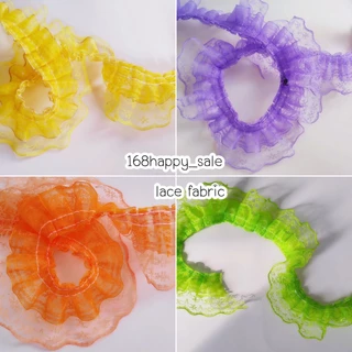 ลูกไม้ระบาย 2 ชั้น ลูกไม้ตกแต่ง ลูกไม้แต่งริม 🌟11 สี สวย ลายน่ารัก คุณภาพดี