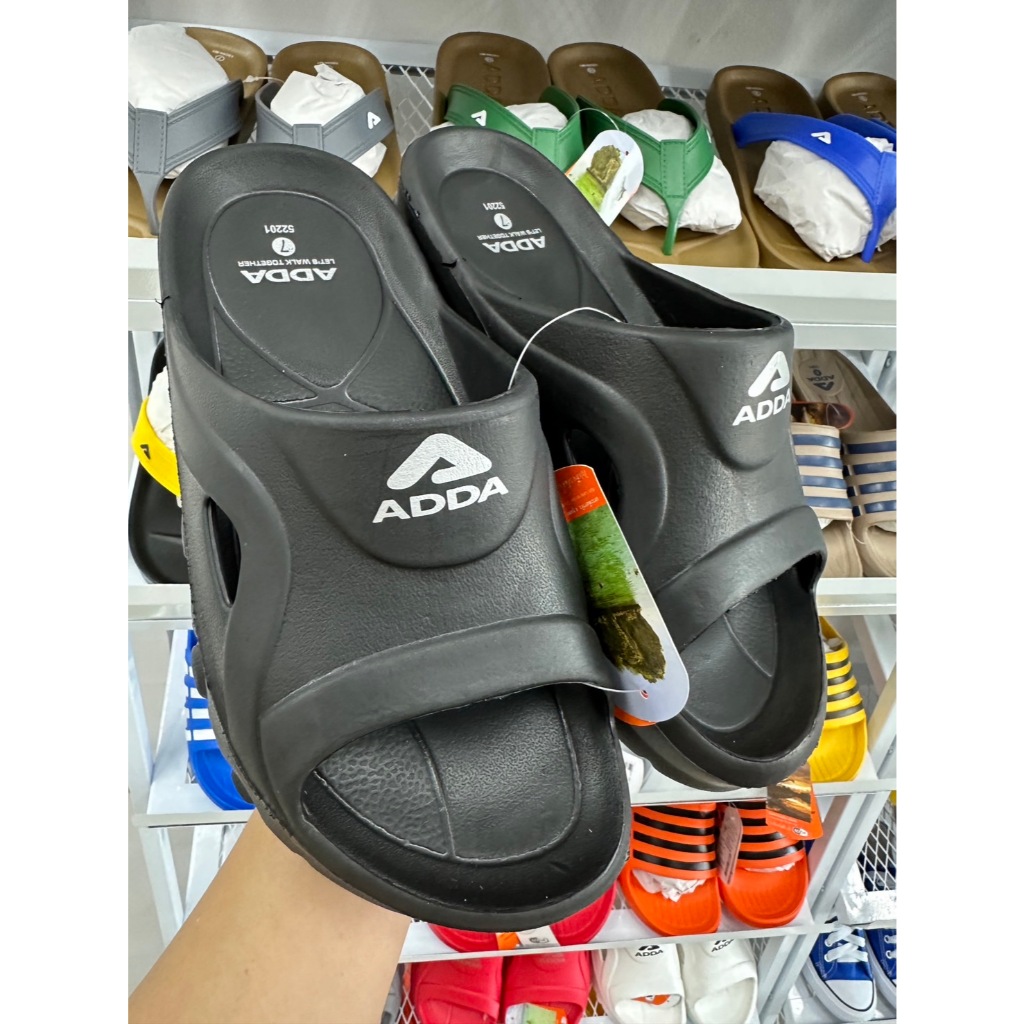 P รองเท้าแตะแบบสวม  ADDA แอดด้า รุ่น 52201  สี ดำ แดง ฟ้า ขาว ส้ม เหลือง เทา  Size 4-10