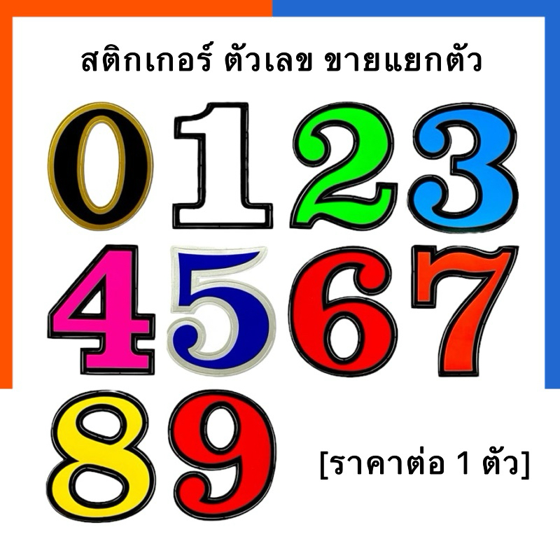 สติกเกอร์ ตัวเลข [1 ตัว] ขายแยกตัว 0-9 ตัวใหญ่ ขนาด (8.5-13)x13.8ซม. กันน้ำ กันแดด sticker ตัวเลข สติ๊กเกอ บ้านเลขที่ US