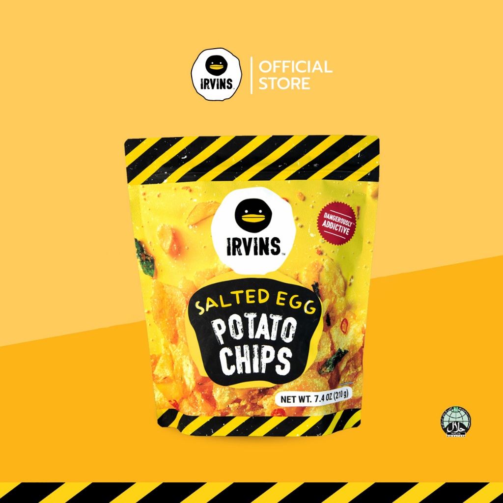 IRVINS มันฝรั่งทอดกรอบเคลือบไข่เค็ม (Salted Egg Potato Chips) ขนาด 210 g