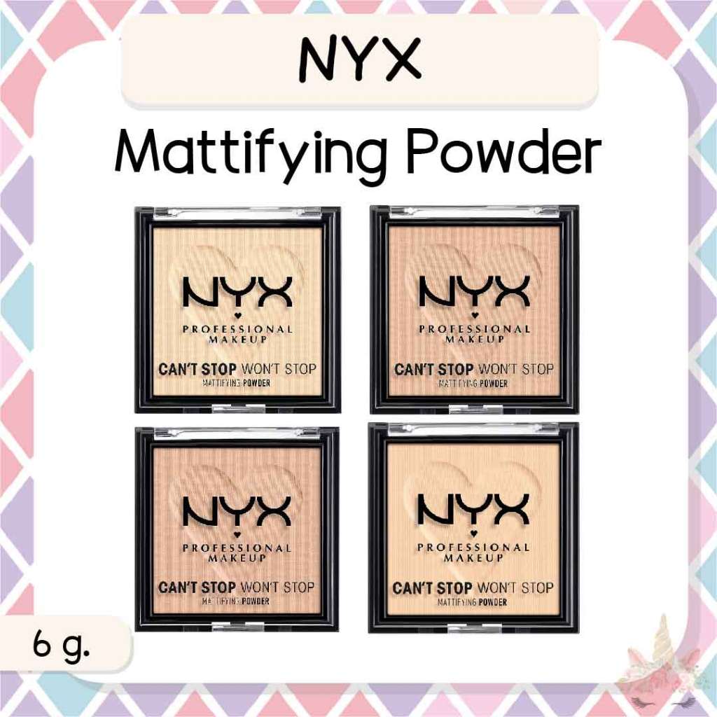 *พร้อมส่ง/ของแท้ * NYX Can't Stop Won't Stop Mattifying Pressed Powder 6 g.