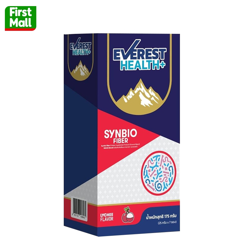 EVEREST HEALTH+ ( " สีแดง " 1 กล่อง 7 ซอง " ) Synbio Fiber กลิ่น ลิ้นจี่