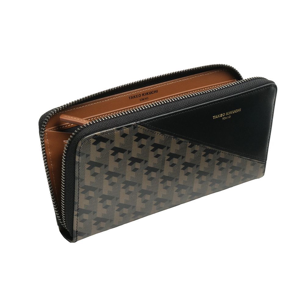 TAKEO KIKUCHI กระเป๋าสตางค์ใบยาว PARQUET OBLIQUE LONG WALLET
