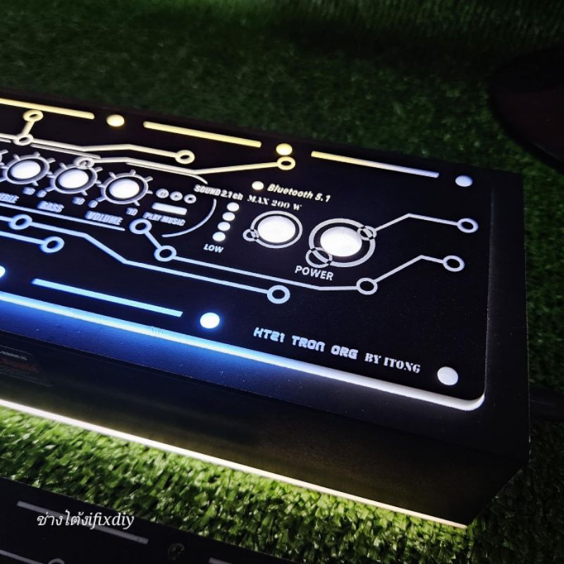 แผ่นเพลท HT21/HT21-3g TRON org สีดำด้านผิวทราย ลำโพงบลูทูธDiy