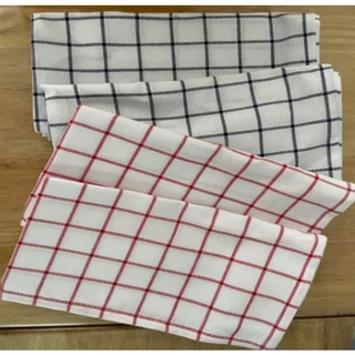 (10ชิ้น) ผ้าเช็ดแก้ว ผ้าเช็ดจาน คัตตอนแท้COTTON100% 43*50ซม.ซับน้ำดี ไม่เป็นขุ่ย แห้งไว้ ไซส์เล็ก (10ชิ้น)