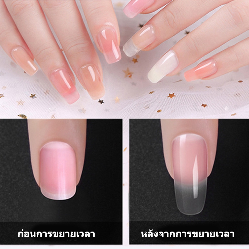 15ML โพลีเจล ชุดต่อเล็บ อุปกรณ์ทําเล็บ ชุดทําเล็บเจล กาวคริสตัล คลิปกาวขยาย+ไฟล์เล็บ+การกำจัดเล็บ+ปากกาทา+แม่พิมพ์เล รูปที่ 6