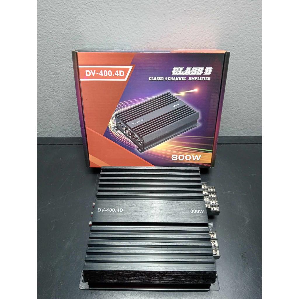 คลาสดี 4CH รุ่นเล็กDV400.4d 800W ตัวเล็ก แรงดี ขับกลาง6.5นิ้วแหลมจานได้ เพาเวอร์ขับกลางแหลม เพาเวอร์รถยนต์ MINI-99