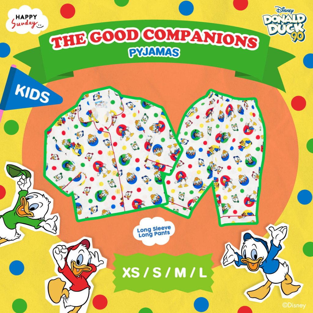 [KIDS SIZE] THE GOOD COMPANIONS PYJAMAS | ชุดนอนโดนัลด์ลายแฝดสาม