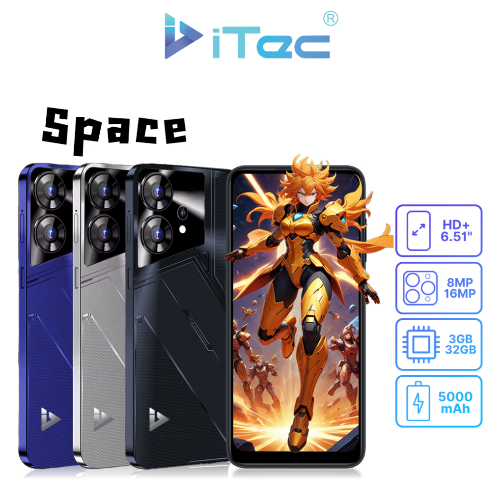 โทรศัพท์ iTec รุ่น Space (3+32GB) หน้าจอ6.517นิ้ว Smartphone 4G  โทรศัพท์มือถือ  รับประกัน 12+1เดือน