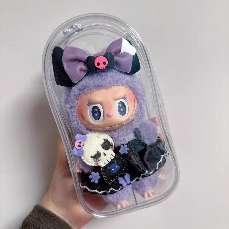 กระเป๋าใส่ลาบูบู้ ห้อยกระเป๋า พวงกุญแจ PVC แบบใส หนา กันฝุ่น แฟชั่น พวงกุญแจ Onesuper
