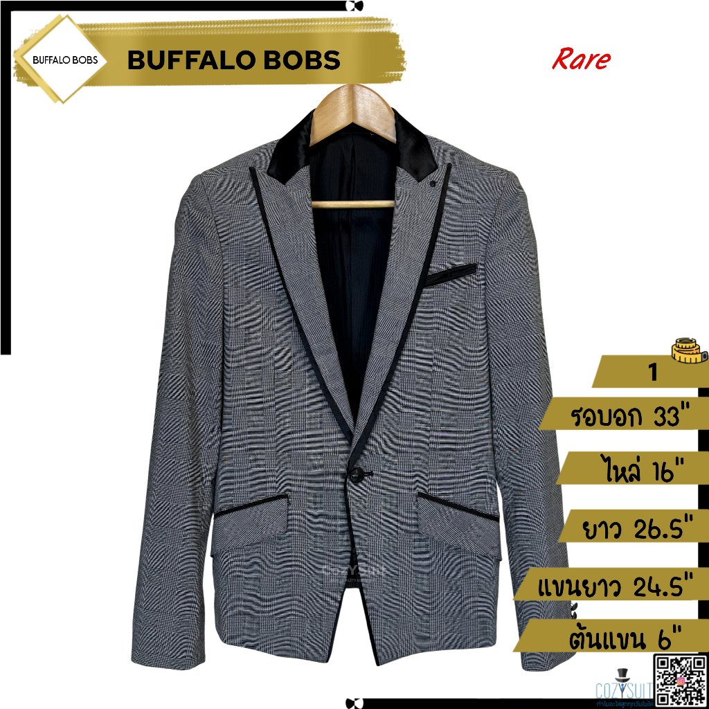 สูท Buffalo Bobs สีดำลายสก็อต ไซส์ 1