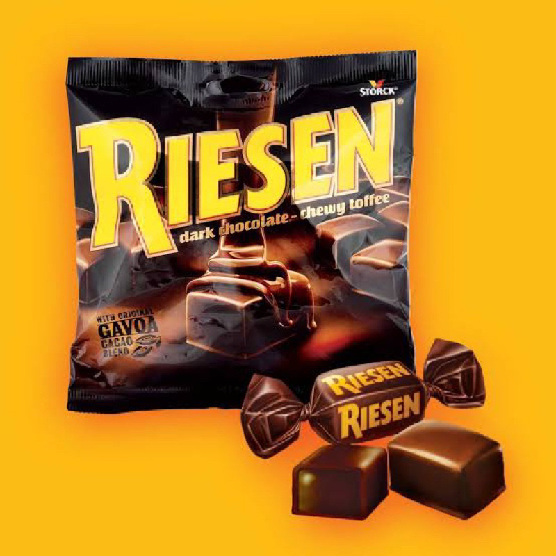 Riesen dark chocolate chewy toffee 150g. นำเข้าจาก🇩🇪เยอรมัน ท็อฟฟี่ดาร์กช็อกโกแลต fl