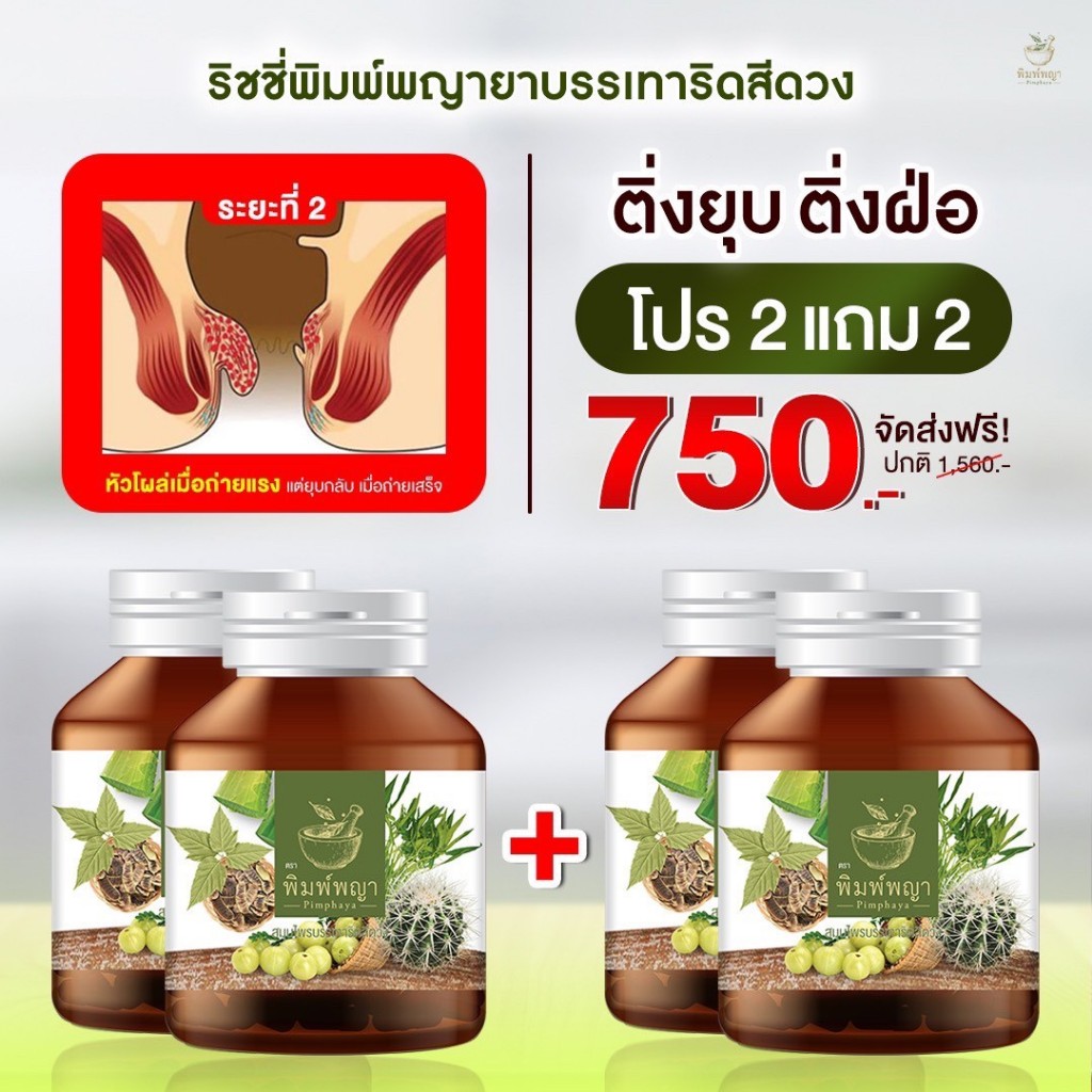 ริชชี่พิมพ์พญา สมุนไพรพิมพ์พญา ริดสีดวงทาวรหนัก แสบ บวม แดง ติ่งโผล่ ยุบทุกระยะ