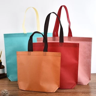 ถุงผ้าสปันบอนด์ลดโลกร้อน **รุ่นถัง**พร้อมส่งในไทย หนา 70 แกรม ไซรM,Lหูยาวพร้อมสะพาย