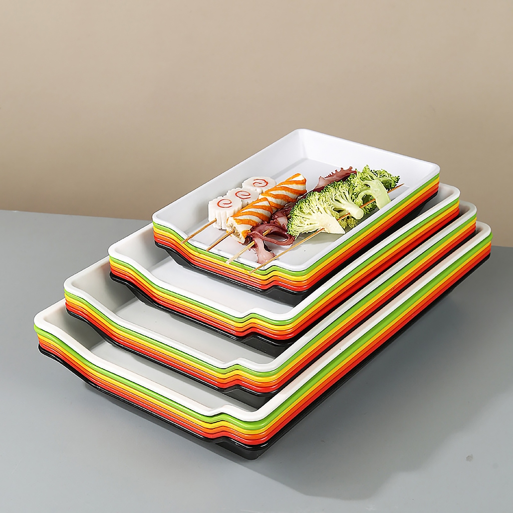 ถาดรองหม่าล่า ถาดรองลูกชิ้น ถาดใส่หม่าล่า มี3สี / 4ขนาด ให้เลือก - รูปที่ 4