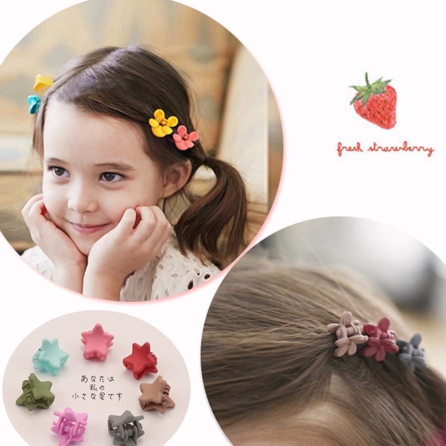 กิ๊บติดผม 1 ชิ้น ตัวหนีบผม มินิลายดอกไม้กับลายดาว กิ๊บจิ๋ว คละสี G038