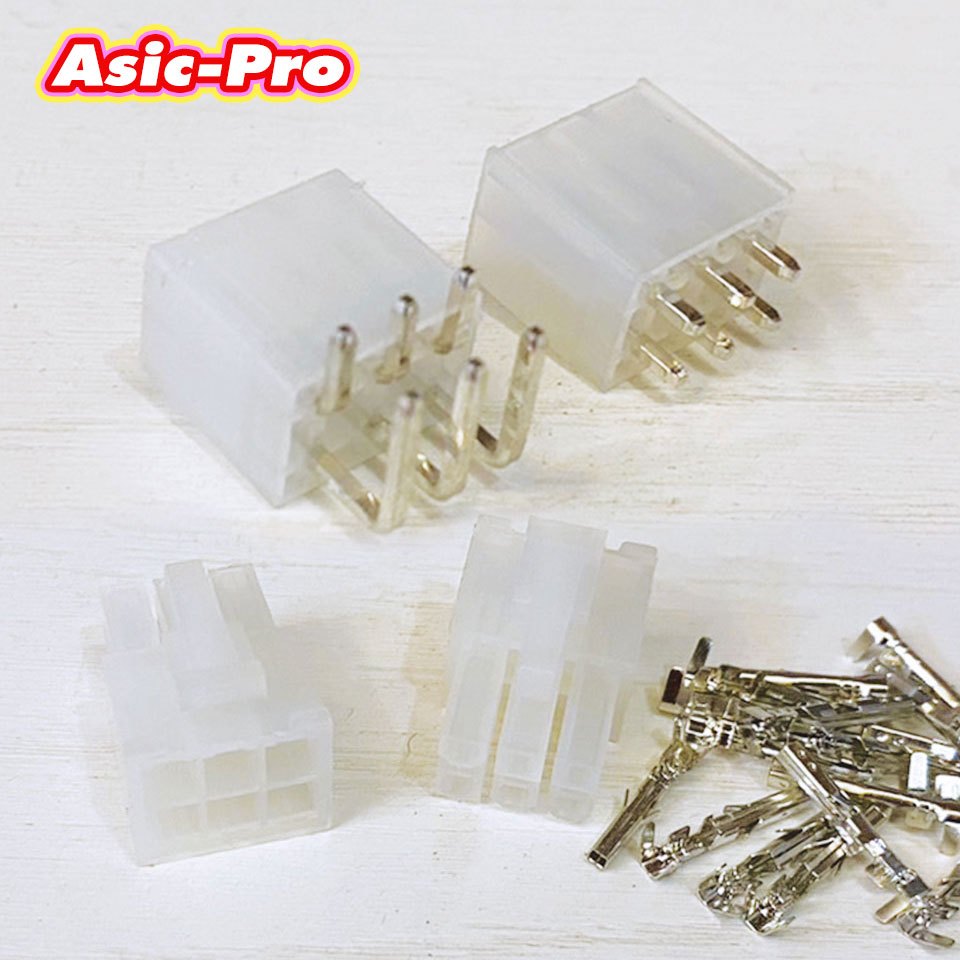 (10 ตัว) Socket หัวต่อพาวเวอร์ 6Pin (ตัวผู้/ตัวเมีย)