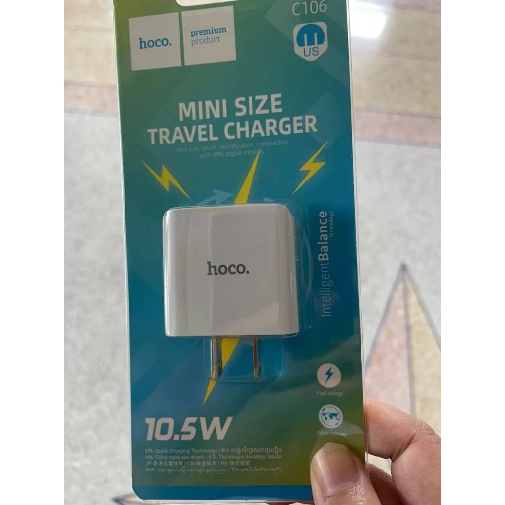 ส่งจากไทย HOCO C106 หัวชาร์จ 1USB 10.5W ที่ชาร์จ USB Travel Charger