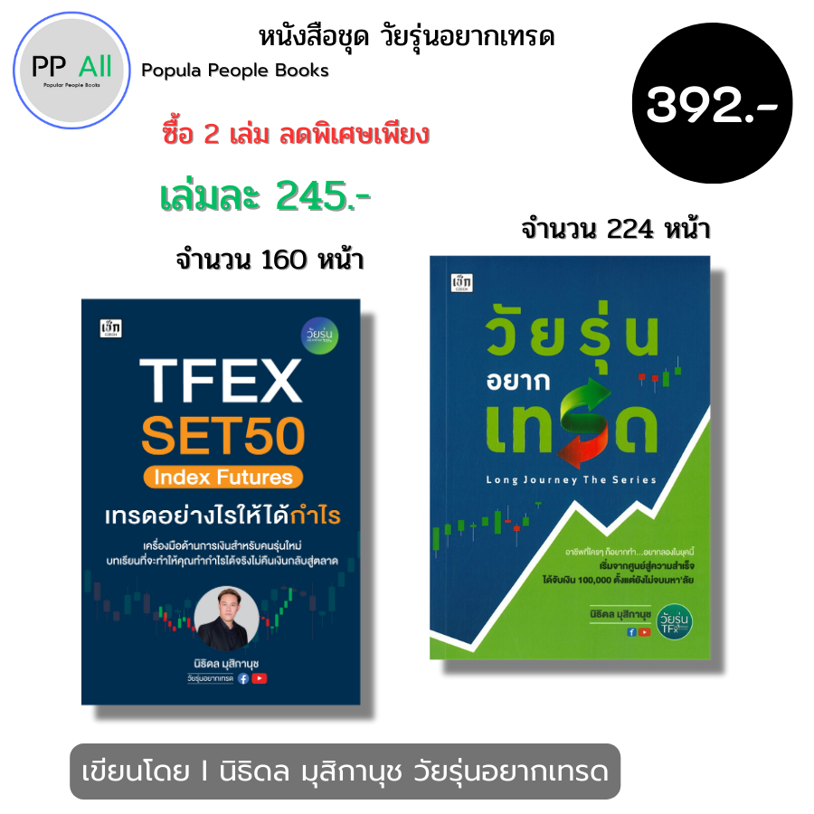 หนังสือ ชุด วัยรุ่นอยากเทรด หุ้น I เขียนโดย นิธิดล มุสิกานุช TFEX SET50 ลงทุน ออลเดย์ ช็อปปิ้ง