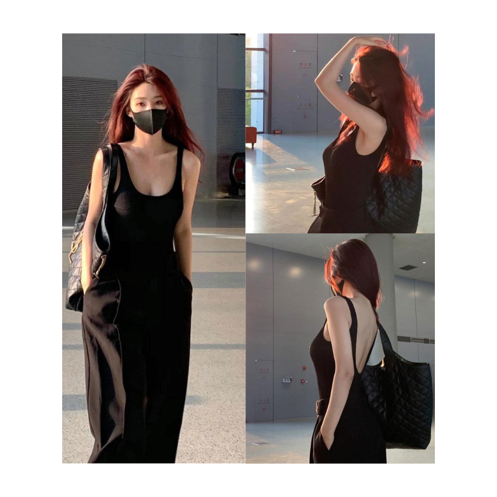 เสื้อกล้ามผู้หญิง ทรงเว้าหลังลึกตัว U มีฟองน้ำในตัว