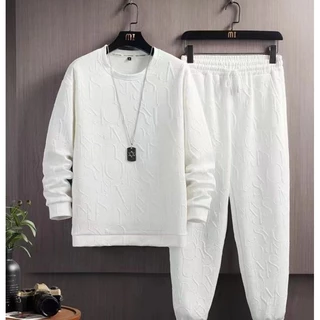 ⚡️ พร้อมส่ง⚡️เสื้อทีเชิร์ต ชุดเซ็ต กัน​หนาว​ (เสื้อแขนยาว + กางเกงขายาว)