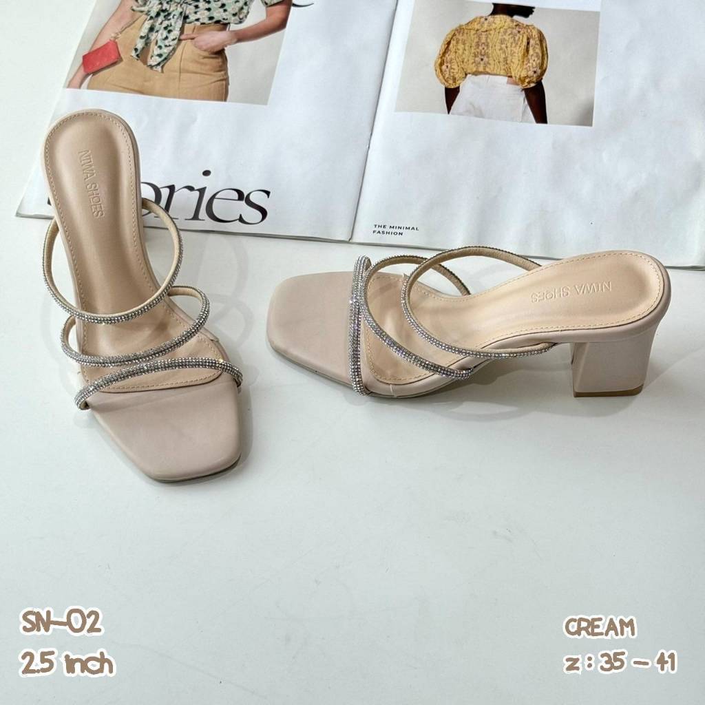 NIWA SHOES 💛🩷maxi  รองเท้าส้นสูง  รองเท้าแฟชั่น Niwa shoes ความสวยอวดแบบไม่อวย 💎✨ อะไหล่คือ วิ้งงงงงมาก ✨รุ่น SN-02