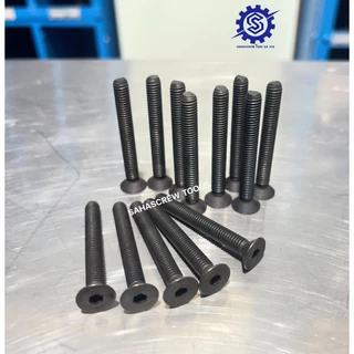 สกรูหัวจมเตเปอร์ ขนาด M6 เกลียว1.0 เหล็กแข็ง เกรด 12.9 ยาว 10 - 80 mm. แพ็ค 5-10 ตัว #สกรูหัวจมเตเปอร์ #น็อตหัวจม #น็อต