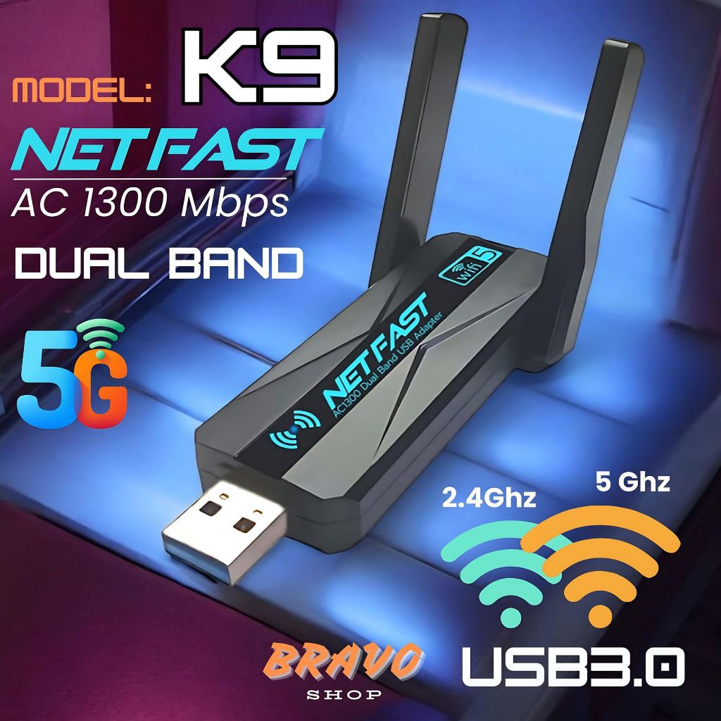 ตัวรับสัญญาณ wifi 5G wifi Dual Band USB Adapter 1300Mbps USB3.0 แท้ ชิปเซ็ตรุ่นใหม่2024ทำให้แรงกว่าทุกรุ่นในท้องตลาด