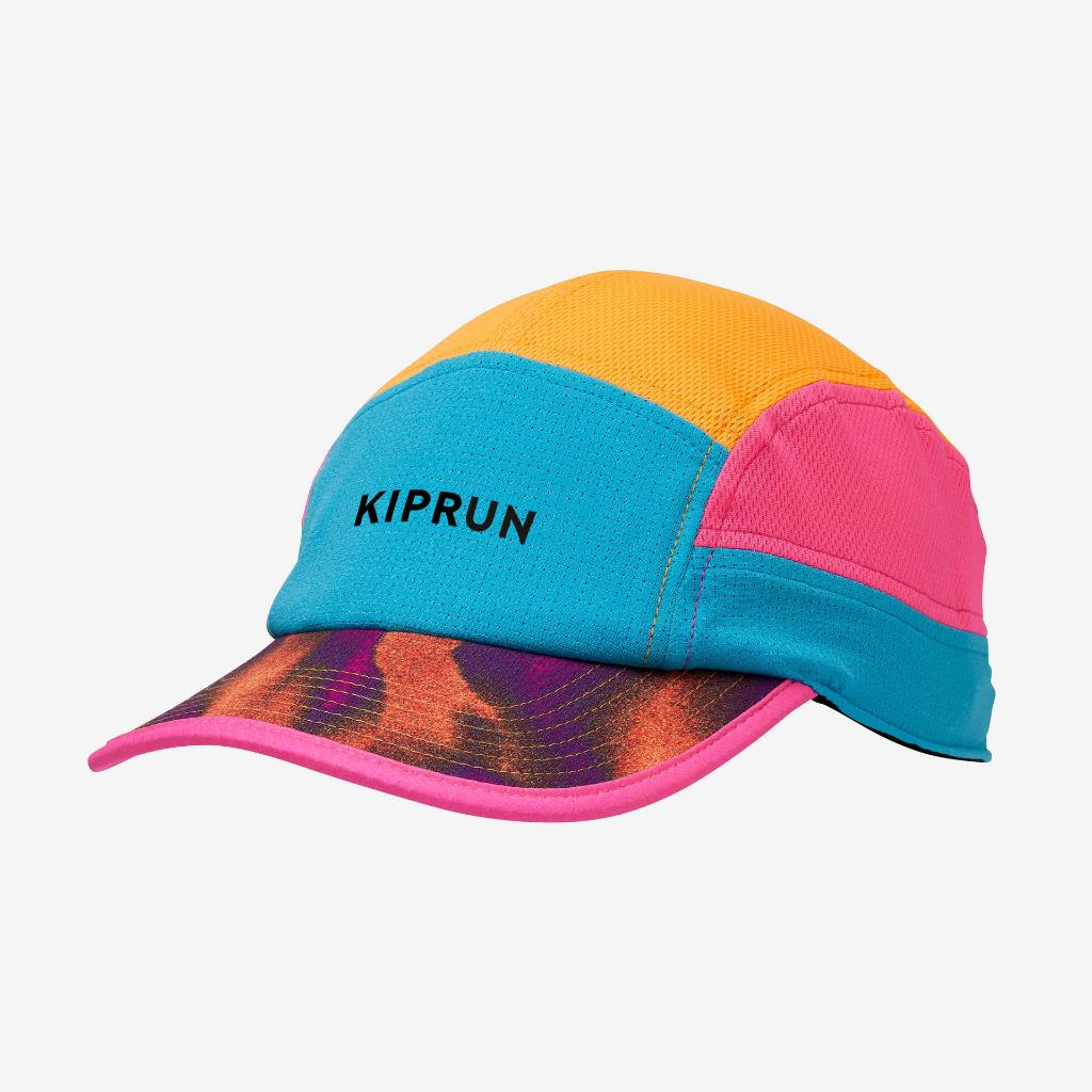 หมวกวิ่ง หมวกแก๊ปใส่วิ่ง หมวกแก๊ป Unisex Running Cap Kiprun 5 Panels Blue Orange Pink KIPRUN