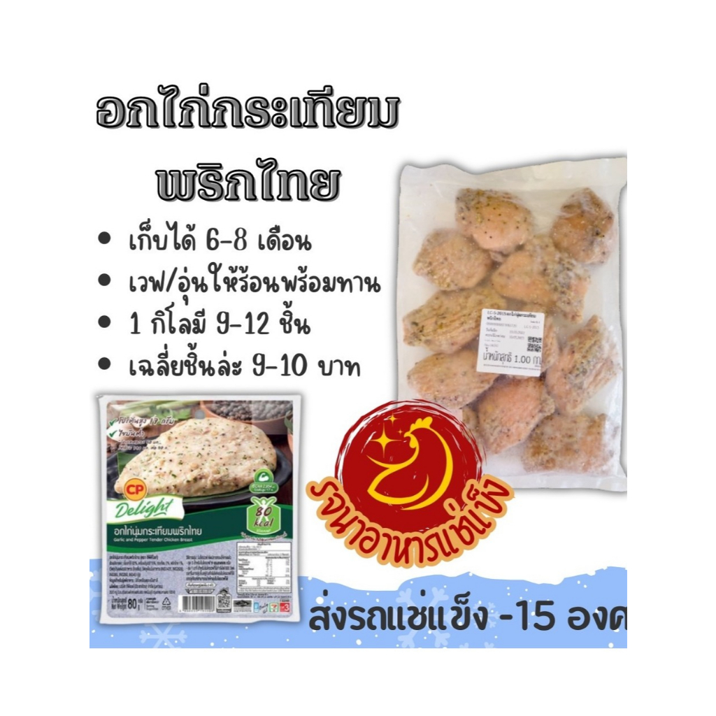 CP อกไก่นุ่มรสกระเทียมพริกไทยตัวเดียวกับทีขายใน7-11 ผลิตจากโรงงานCP