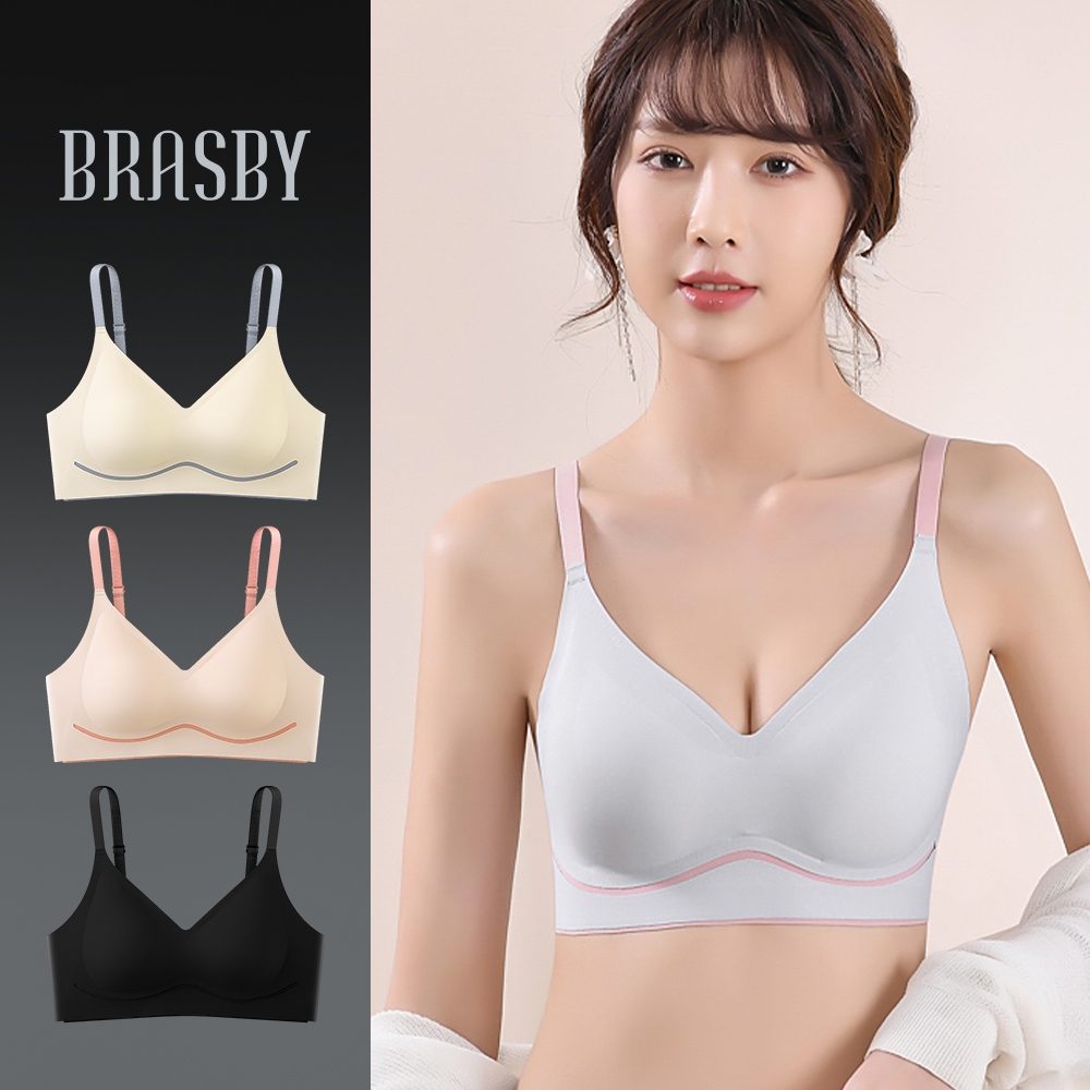 Brasbyผู้หญิงชุดชั้นในชุดชั้นในไร้โครงเจลลี่บรา บาง ชุดชั้นในไร้รอยต่อ ใส่สบาย เนื้อผ้านิ่ม เก็บทรงดี ไม่ปลิ้น