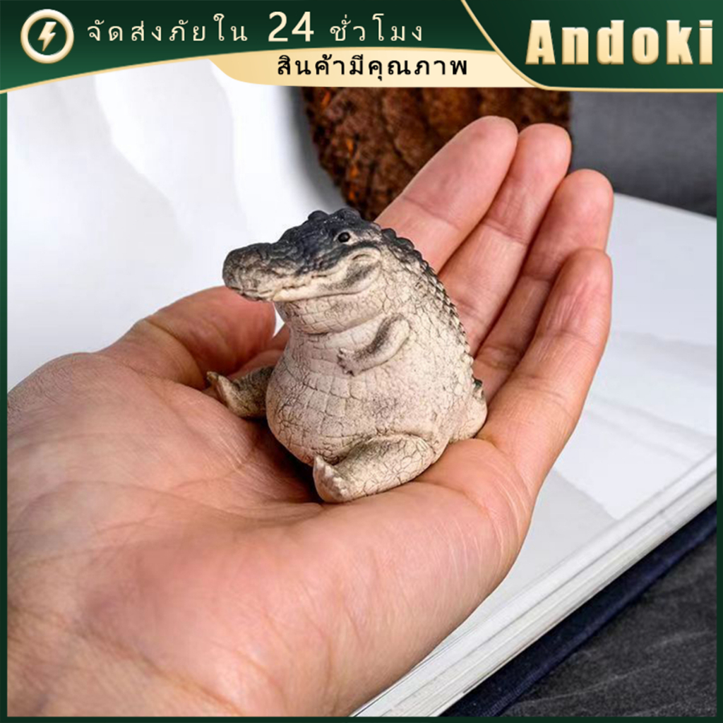 ฟิกเกอร์ตุ๊กตารูปปั้นจระเข้จิ๋ว แบบเรซิ่น สําหรับตกแต่งบ้าน ของขวญ