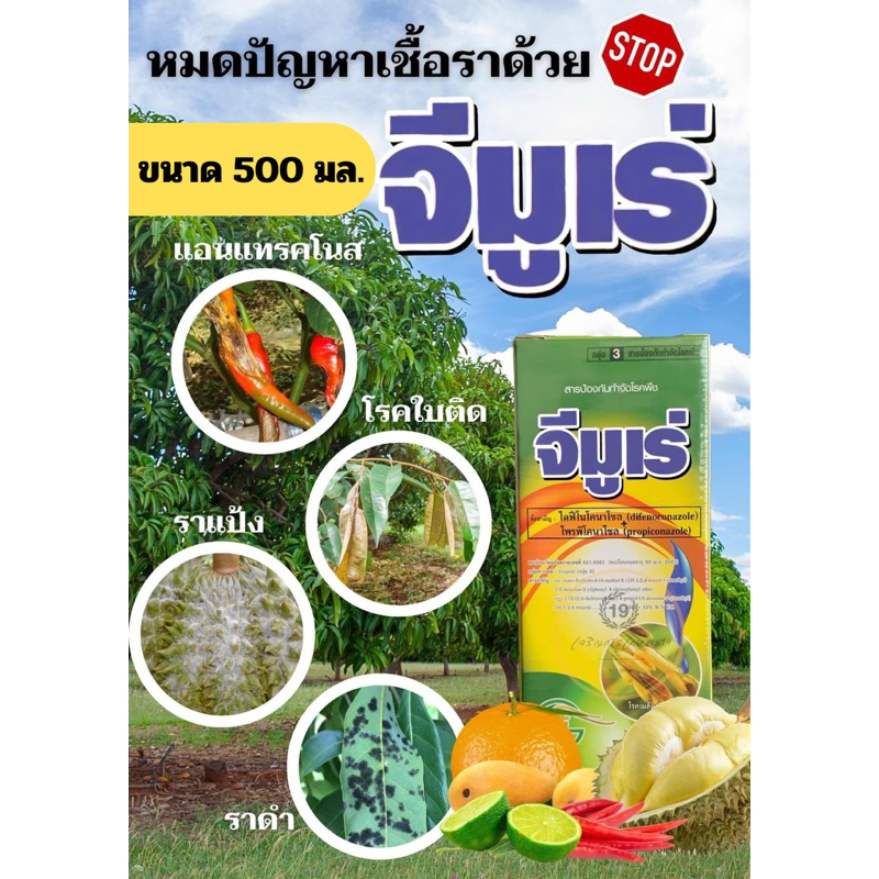 จีมูเร่☘️ขนาด 1ลิตร☘️ไดฟีโนโคนาโซล+โพรพิโคนาโซล15+15%❤️โรคเมล็ดด่าง กาบใบแห้ง เน่าคอรวง ใบติดทุเรียน