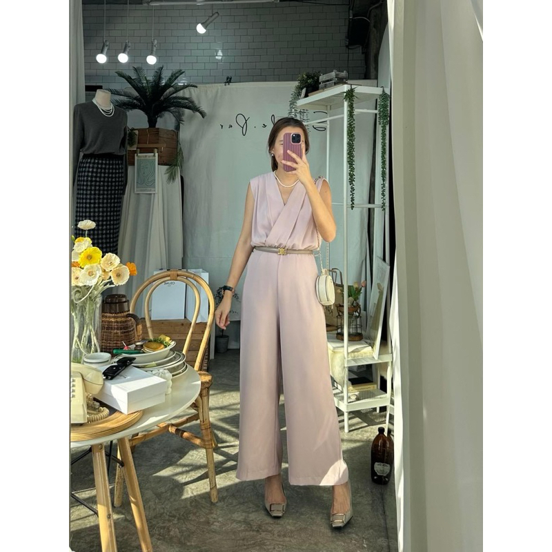 Simple.par : จั้มสูทสีชมพูอ่อน ไซส์m (Used)