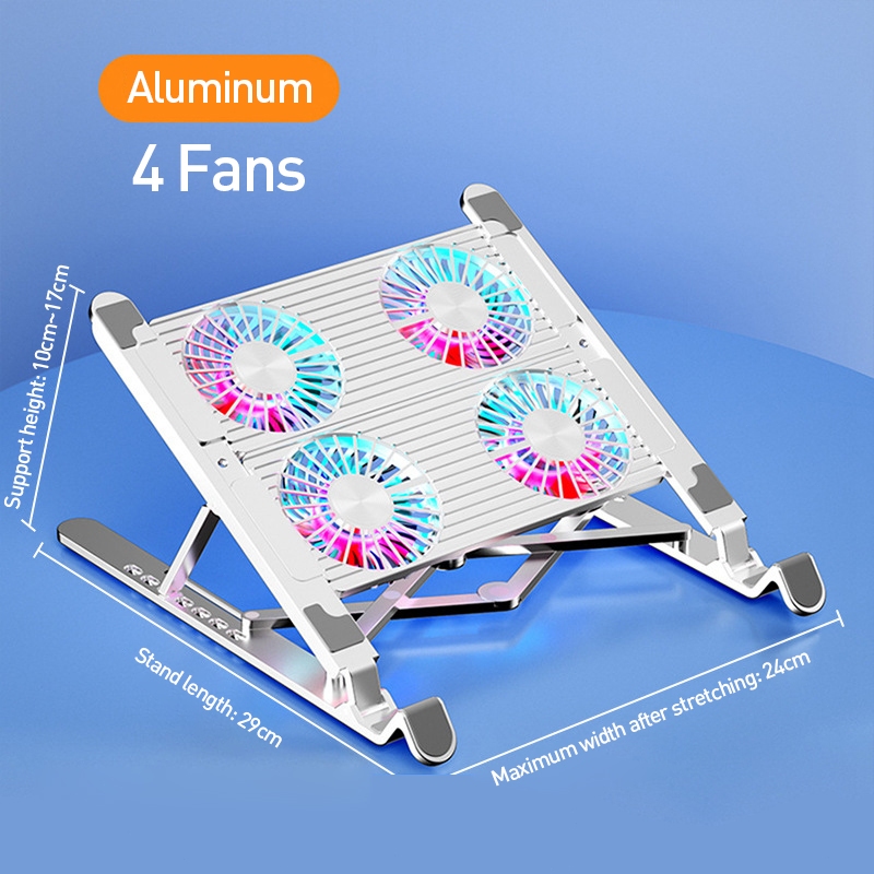ขาตั้งแล็ปท็อป พัดลมในตัว แท่นวางโน๊ตบุ๊ค แท็ปเล็ต แล็ปท็อป COOLING PAD ป้องกันรอยขีดข่วน ปรับระดับได้ ฐานหมุนปรับได้