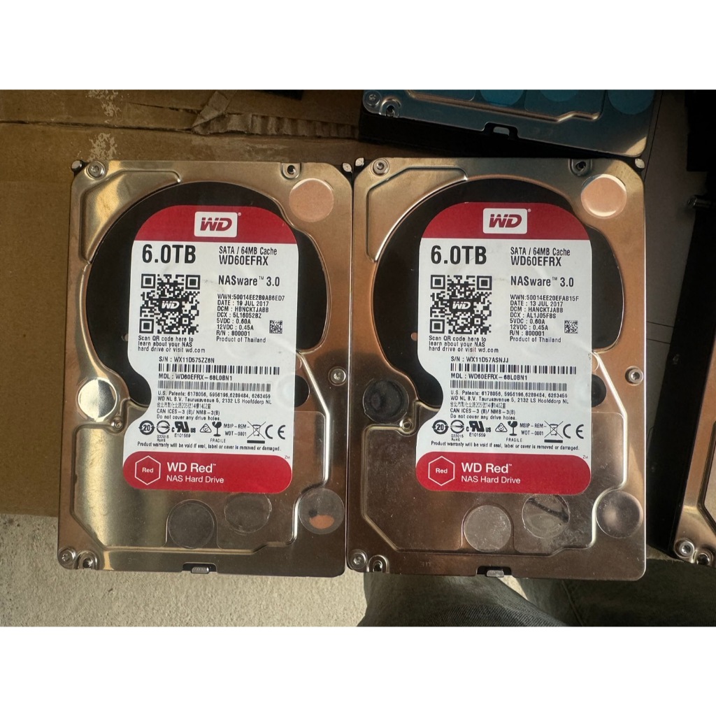 WD Red NAS 6 TB HDD (ฮาร์ดดิสก์แนส) WD RED 5400RPM SATA3 (WD60EFRX) สินค้ามือสอง ประกันร้าน