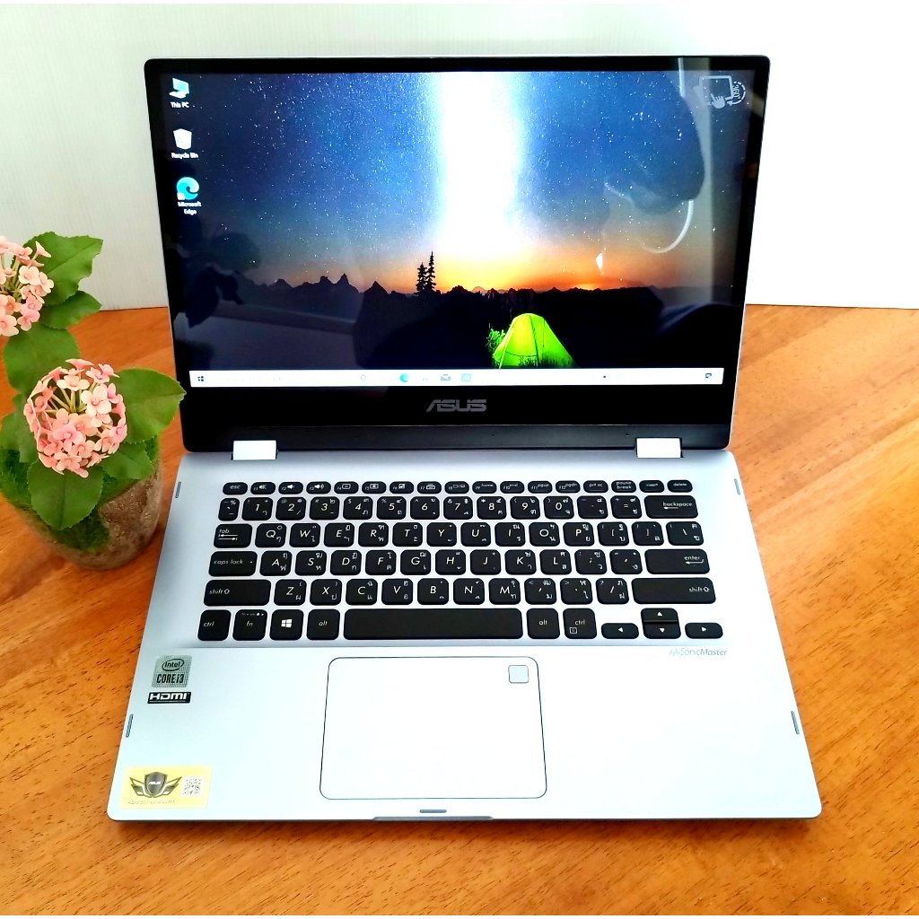 [แถมฟรี! RAM] โน๊ตบุ๊ค Asus VivoBook Flip 14 TP412FA-EC491T จอสัมผัส พับ 360 องศา intel core i3 RAM 