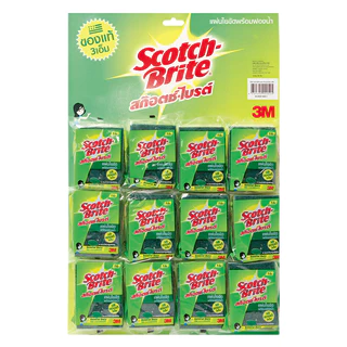 สก๊อตช์-ไบรต์ใยขัดพร้อมฟองน้ำเล็ก 3x4 นิ้ว แพ็ค 24 ชิ้นแถมฟรี5ชิ้นในแผง