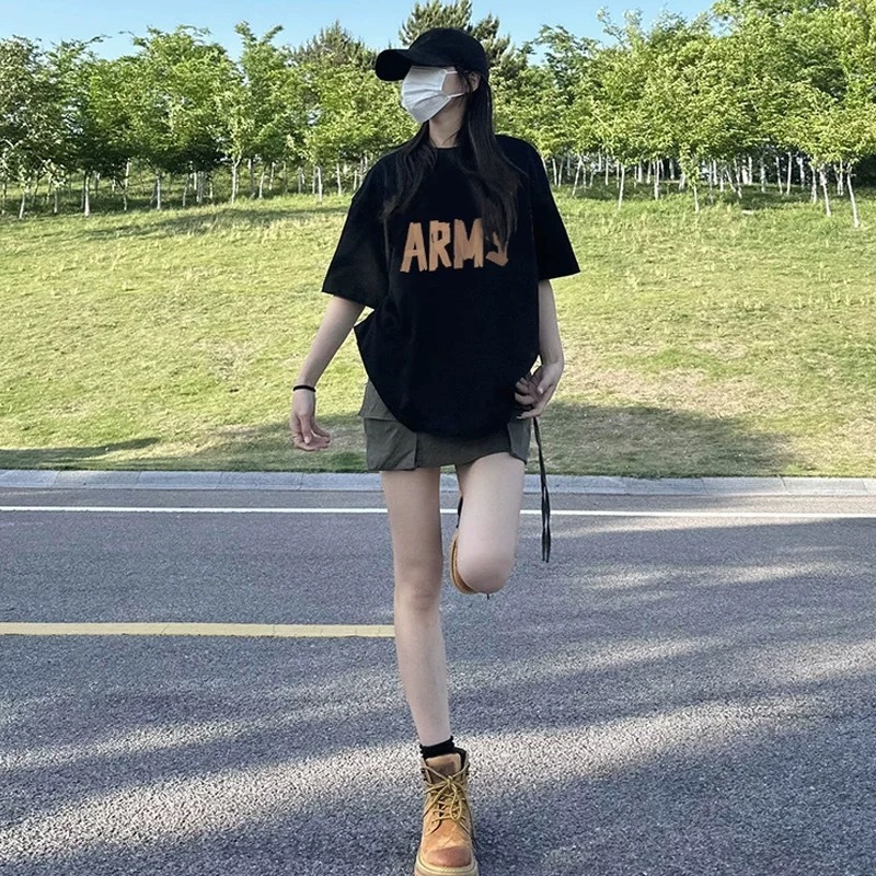 🎈MKL🎈เสื้อยืด  คอกลม แขนสั้น ผ้านิ่ม ลายARMS เสื้อยืดแฟชั่น สไตล์เกาหลี 🎈 #9617