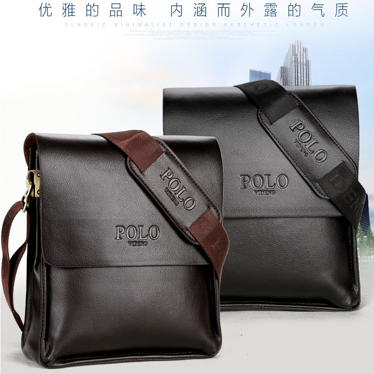 กระเป๋าสะพายข้างผู้ชาย หนังพรีเมียม สะพายไหล่แฟชั่น กระเป๋าลำลอง ส่งในไทย