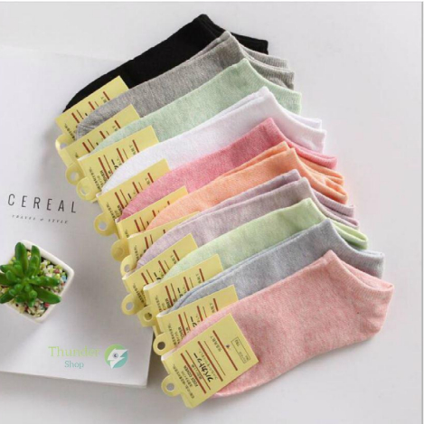 ⚡ถูกสุด✔ถุงเท้าสีพาสเทล🧦ถุงเท้าข้อสั้น ใส่ได้ทั้งหญิง-ชายเนื้อผ้านุ่มใส่แล้วสบายเท้า พร้อมส่ง td99