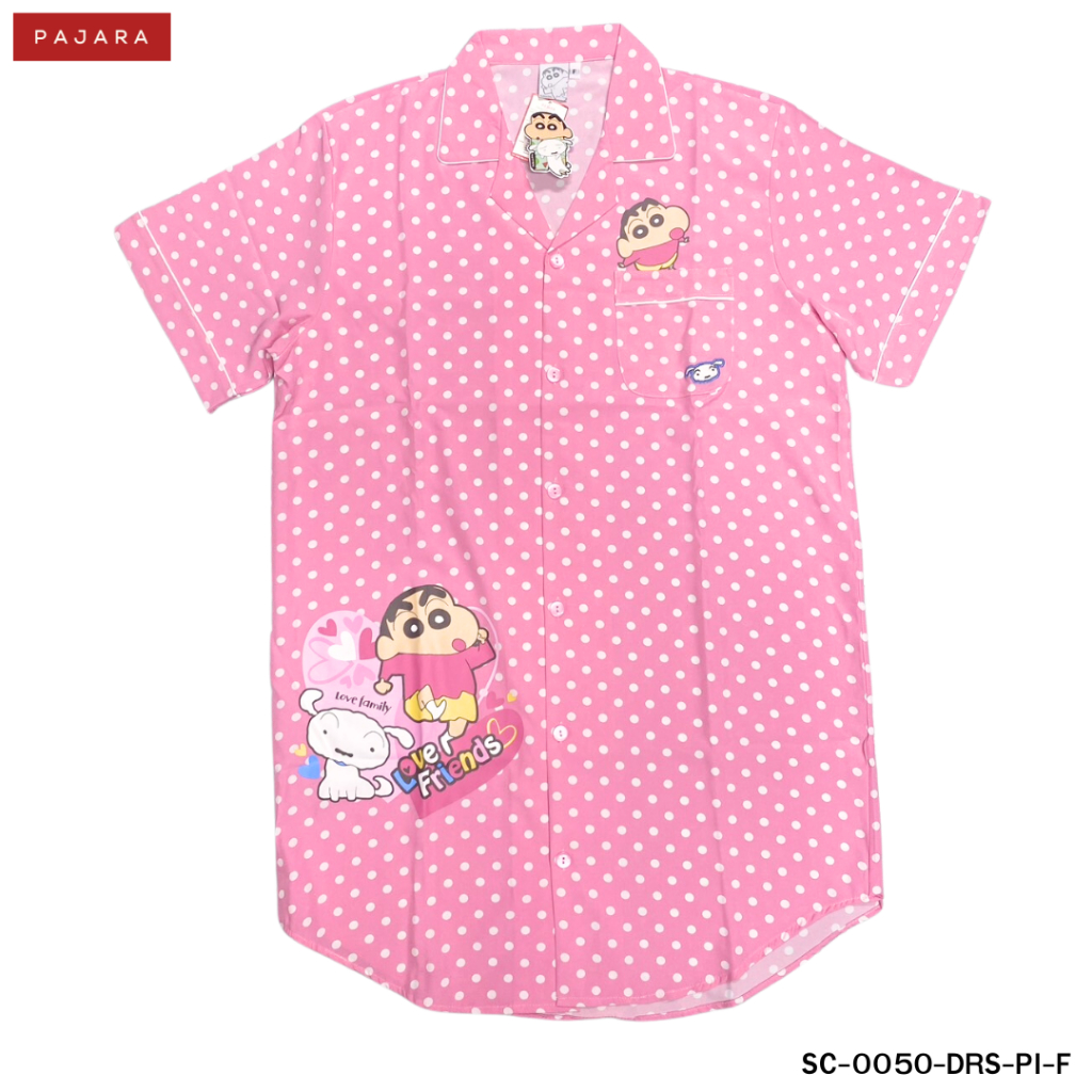 𝐏𝐀𝐉𝐀𝐑𝐀 𝐱 𝐒𝐇𝐈𝐍𝐂𝐇𝐀𝐍 ชุดนอนชินจังจอมแก่น เนื้อผ้าไหมอิตาลีลายจุด