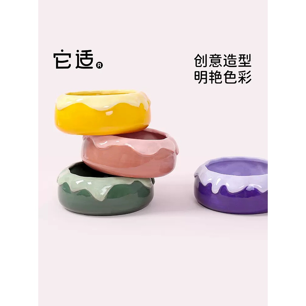 [tafit]ถ้วยอาหารพุดดิ้งสำหรับแฮมสเตอร์ เเกสบี้  สัตว์เลี้ยงขนาดเล็ก ฯ