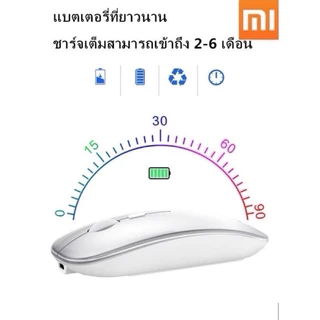 เมาส์ไร้สาย xiaomi(มีแบตในตัว) (ปุ่มเงียบ) (มีปุ่มปรับความไวเมาส์ DPI 1000-1600) Wireless Mouse บลูทูธ