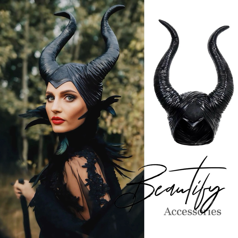 𝓑𝓮𝓪𝓾𝓽𝓲𝓯𝔂 คอสเพลย์เขาสวมศรีษะ Maleficent มี 2 แบบให้เลือก